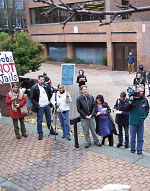 Picture of the protesters at the gathering